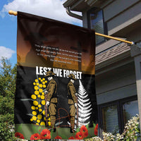 New Zealand and Australia ANZAC Day Garden Flag Soldier and Last Post Camouflage Pattern LT03 - Polynesian Pride