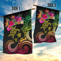 Hawaii Turtle Day Garden Flag Polynesian Tattoo and Hibiscus Flowers LT03 - Polynesian Pride