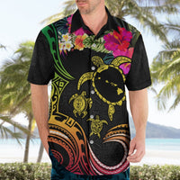 Hawaii Turtle Day Hawaiian Shirt Polynesian Tattoo and Hibiscus Flowers LT03 - Polynesian Pride