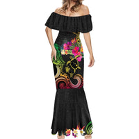 Hawaii Turtle Day Mermaid Dress Polynesian Tattoo and Hibiscus Flowers LT03 - Polynesian Pride