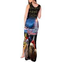 New Zealand and Australia Merry Christmas Tank Maxi Dress Kiwi Bird and Kangaroo Xmas Vibe LT03 - Polynesian Pride
