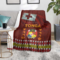 Tonga Independence Day Blanket National Flag and Emblem with Ngatu Art Pattern