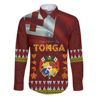 Tonga Independence Day Family Matching Mermaid Dress and Hawaiian Shirt National Flag and Emblem with Ngatu Art Pattern