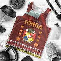 Tonga Independence Day Men Tank Top National Flag and Emblem with Ngatu Art Pattern