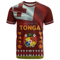 Tonga Independence Day T Shirt National Flag and Emblem with Ngatu Art Pattern