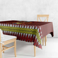 Tonga Independence Day Tablecloth National Flag and Emblem with Ngatu Art Pattern