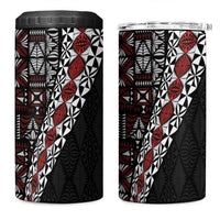 Tonga Ngatu Art Tattoo Polynesian 4 in 1 Can Cooler Tumbler LT03 One Size: 16 oz Black - Polynesian Pride