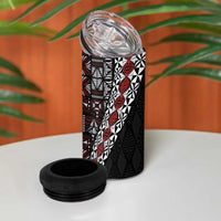 Tonga Ngatu Art Tattoo Polynesian 4 in 1 Can Cooler Tumbler LT03 - Polynesian Pride