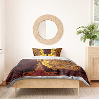 Hawaii Volcano Bedding Set Polynesian and Kakau Pattern