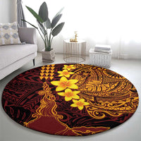 Hawaii Volcano Round Carpet Polynesian and Kakau Pattern LT03 - Polynesian Pride