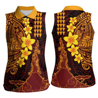 Hawaii Volcano Women Sleeveless Polo Shirt Polynesian and Kakau Pattern LT03 - Polynesian Pride