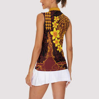 Hawaii Volcano Women Sleeveless Polo Shirt Polynesian and Kakau Pattern LT03 - Polynesian Pride