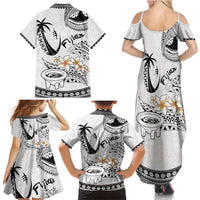 Fijian Traditional Culture Family Matching Summer Maxi Dress and Hawaiian Shirt Tapa Tribal Tattoos - Polynesian Pride