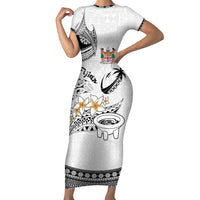 Fijian Traditional Culture Short Sleeve Bodycon Dress Tapa Tribal Tattoos - Polynesian Pride