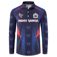 Custom Rugby Samoa Button Sweatshirt Siva Tau Spirit Sporty Vibes - Polynesian Pride