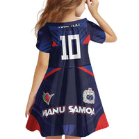 Custom Rugby Samoa Family Matching Long Sleeve Bodycon Dress and Hawaiian Shirt Siva Tau Spirit Sporty Vibes - Polynesian Pride