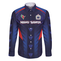 Custom Rugby Samoa Family Matching Off The Shoulder Long Sleeve Dress and Hawaiian Shirt Siva Tau Spirit Sporty Vibes - Polynesian Pride