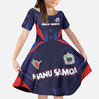 Custom Rugby Samoa Family Matching Tank Maxi Dress and Hawaiian Shirt Siva Tau Spirit Sporty Vibes - Polynesian Pride