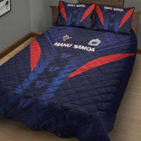 Rugby Samoa Quilt Bed Set Siva Tau Spirit Sporty Vibes - Polynesian Pride