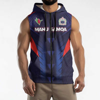 Custom Rugby Samoa Sleeveless Zip Hoodie Siva Tau Spirit Sporty Vibes - Polynesian Pride