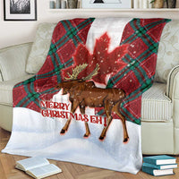 Canadian Christmas - Moose and Maple Retro Style Blanket