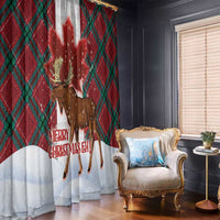 Canadian Christmas - Moose and Maple Retro Style Window Curtain