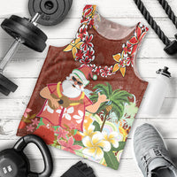 Hawaii Honu Mele Kalikimaka Men Tank Top Santa Tropical Flower Aloha Summer Red Version LT03 - Polynesian Pride
