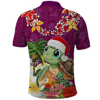 Hawaii Honu Mele Kalikimaka Polo Shirt Santa Tropical Flower Aloha Summer Pink Version LT03 - Polynesian Pride