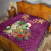 Hawaii Honu Mele Kalikimaka Quilt Santa Tropical Flower Aloha Summer Pink Version LT03 - Polynesian Pride
