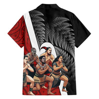 New Zealand Te Matatini Family Matching Short Sleeve Bodycon Dress and Hawaiian Shirt Kapa Haka and Silver Fern - Maori Art Pattern