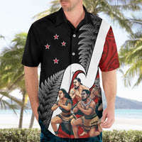 New Zealand Te Matatini Hawaiian Shirt Kapa Haka and Silver Fern - Maori Art Pattern