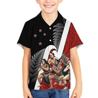 New Zealand Te Matatini Hawaiian Shirt Kapa Haka and Silver Fern - Maori Art Pattern