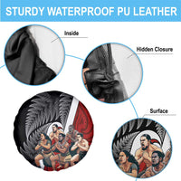 New Zealand Te Matatini Spare Tire Cover Kapa Haka and Silver Fern - Maori Art Pattern