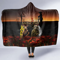 New Zealand and Australia ANZAC Day Hooded Blanket Kiwi Bird and Kangaroo Soldier LT03 - Polynesian Pride