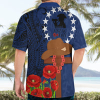 Cook Island ANZAC Day Hawaiian Shirt Soldier Paying Respect We Shall Remember Them LT03 - Polynesian Pride