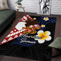 American Samoa Flag Day Area Rug Polynesian Tatau Art and Plumeria