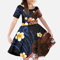 American Samoa Flag Day Family Matching Summer Maxi Dress and Hawaiian Shirt Polynesian Tatau Art and Plumeria