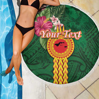 Manuʻa Islands Beach Blanket Polynesian Style with Rooster Tattoo and Tropical Plants