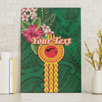 Manuʻa Islands Canvas Wall Art Polynesian Style with Rooster Tattoo and Tropical Plants
