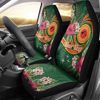 Manuʻa Islands Car Seat Cover Polynesian Art Tattoo Style and Tropical Plants