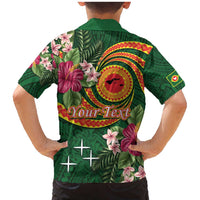 Manuʻa Islands Family Matching Mermaid Dress and Hawaiian Shirt Polynesian Art Tattoo Style and Tropical Plants