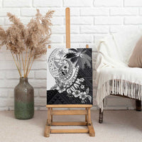 Hafa Adai Guam Canvas Wall Art Polynesian Palm Tree Tattoo Hibiscus and Plumeria Art