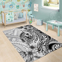 Guam-Land of the Chamorro Area Rug Polynesian Tattoo Style Hibiscus and Plumeria Art