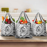 Guam-Land of the Chamorro Grocery Bag Polynesian Tattoo Style Hibiscus and Plumeria Art