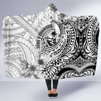 Guam-Land of the Chamorro Hooded Blanket Polynesian Tattoo Style Hibiscus and Plumeria Art