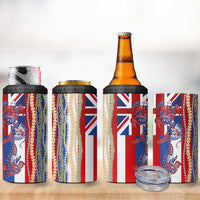Hawaiian Sea Animals 4 in 1 Can Cooler Tumbler with Lei and Flag Style LT03 - Polynesian Pride