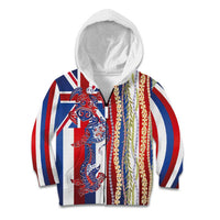 Hawaiian Sea Animals Kid Hoodie with Lei and Flag Style LT03 Zip Hoodie Multicolor - Polynesian Pride