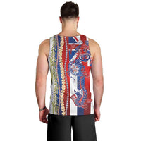 Hawaiian Sea Animals Men Tank Top with Lei and Flag Style LT03 - Polynesian Pride
