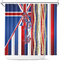 Hawaiian Sea Animals Shower Curtain with Lei and Flag Style LT03 Multicolor - Polynesian Pride