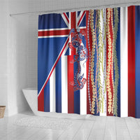 Hawaiian Sea Animals Shower Curtain with Lei and Flag Style LT03 - Polynesian Pride